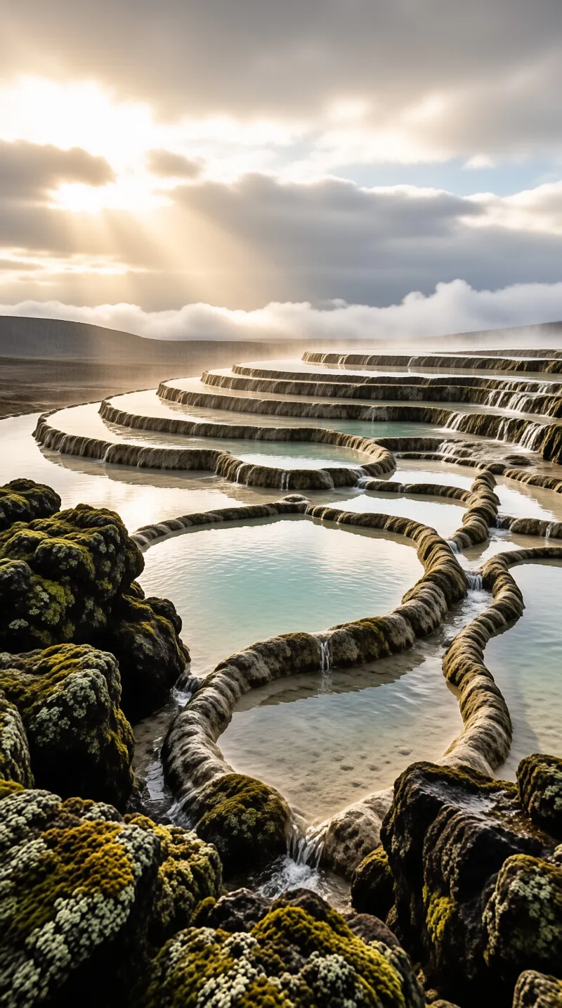 Sunlit Terraced Pools