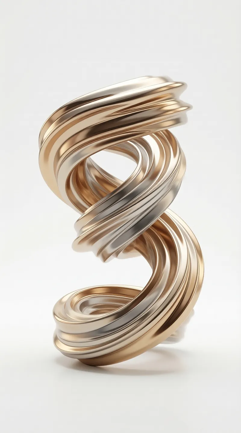 Twisted Gold Ribbon Sculpture