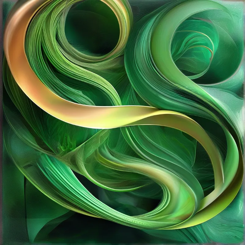 Abstract Green Gold Flow