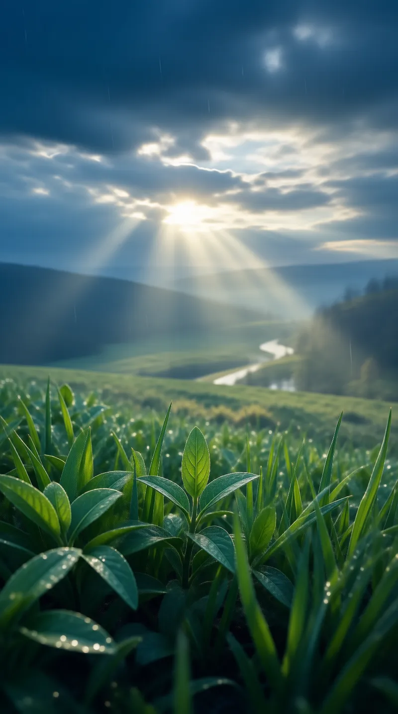 Sunlight Over Rolling Hills