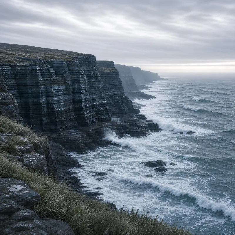 Coastal Cliffs and Ocean Waves