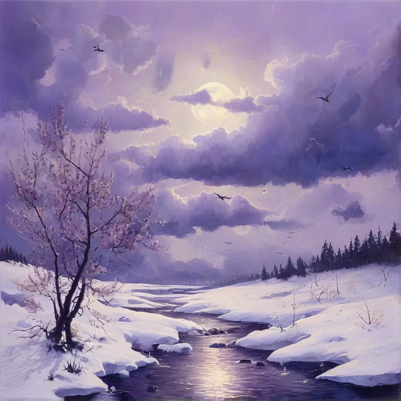 Snowy River Under Moonlight