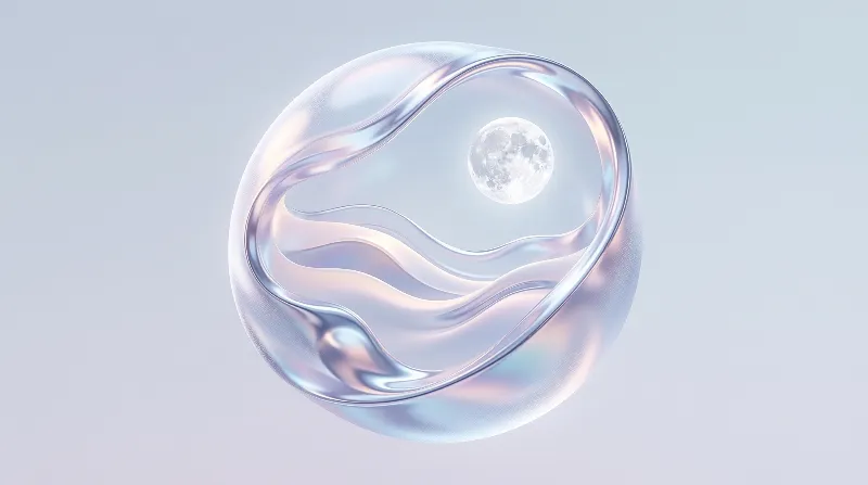 Iridescent Orb with Moon