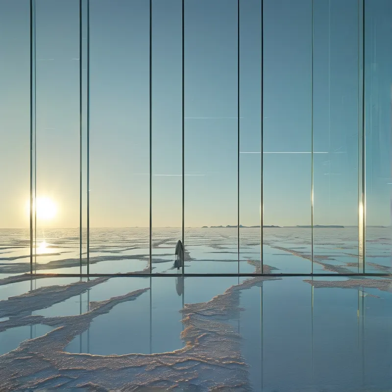 Glass Reflections at Sunset
