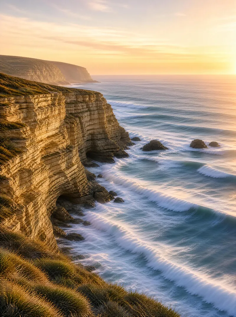 Sunset Over Coastal Cliffs