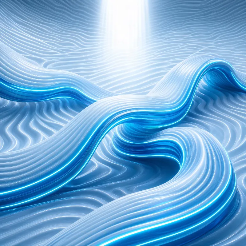 Abstract Blue Flowing Waves