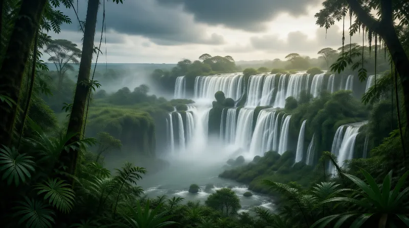 Majestic Tropical Waterfalls