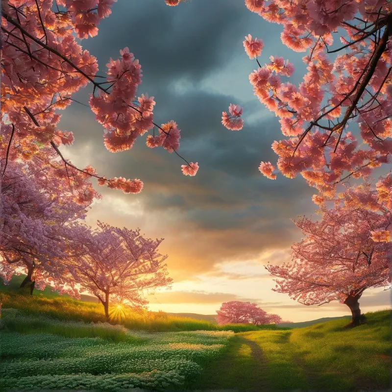 Cherry Blossom Sunset
