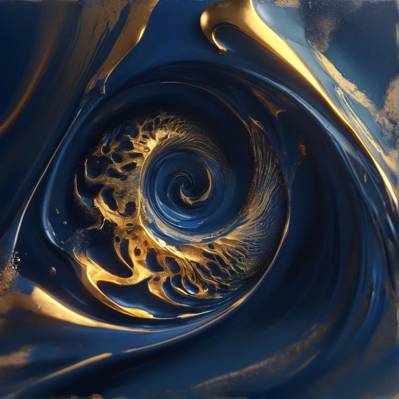 Abstract Gold Blue Swirl