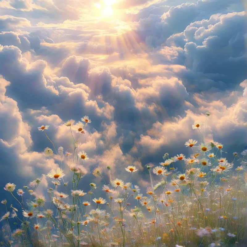 Sunshine, Clouds, and Wildflowers