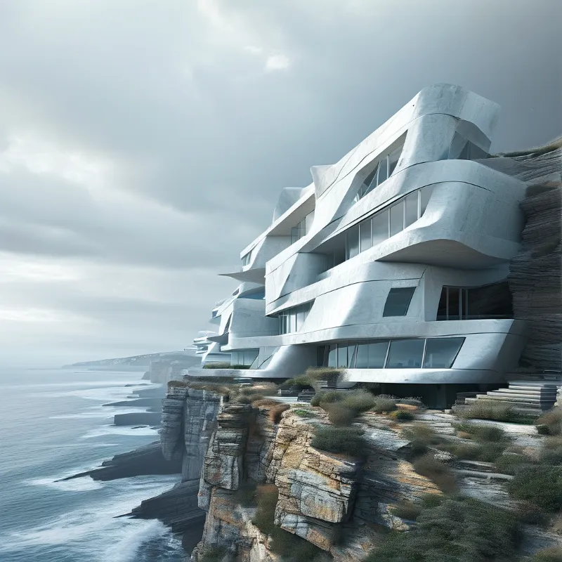 Futuristic Cliffside Villa