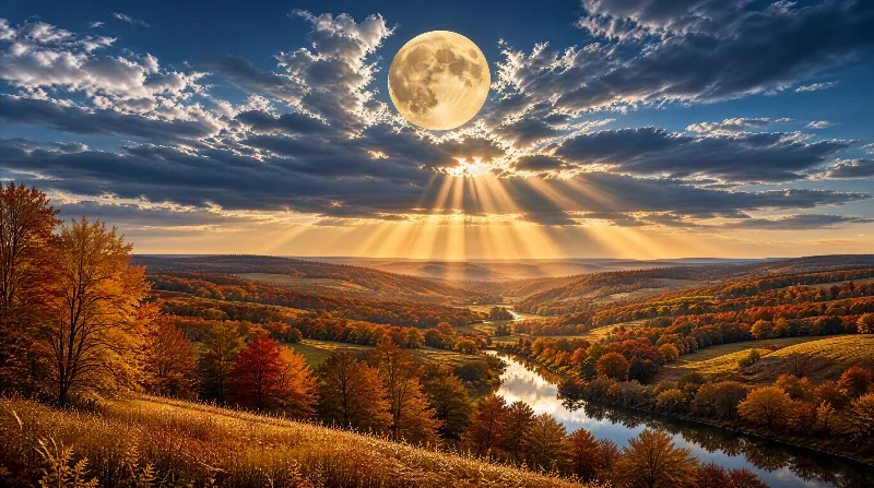 Moonlit Autumn Valley
