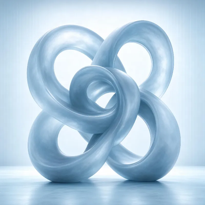 Interwoven Blue Rings Sculpture