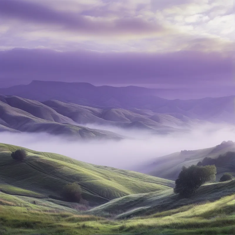 Misty Purple Mountains