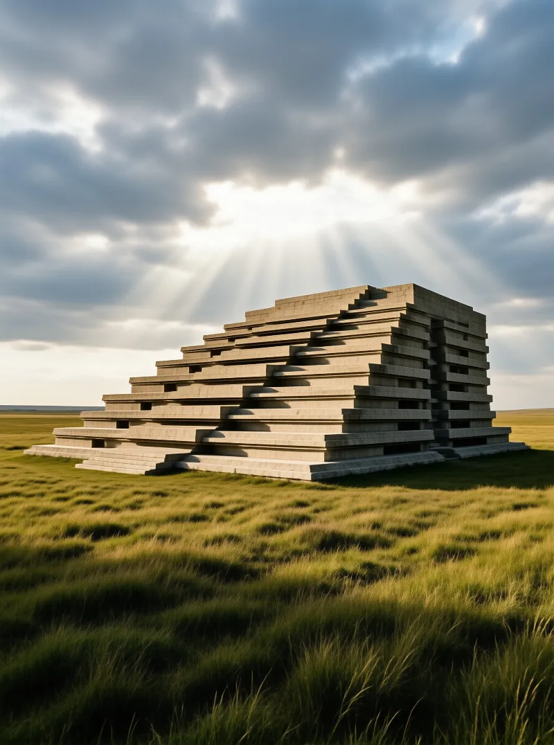 Stepped Pyramid in Field