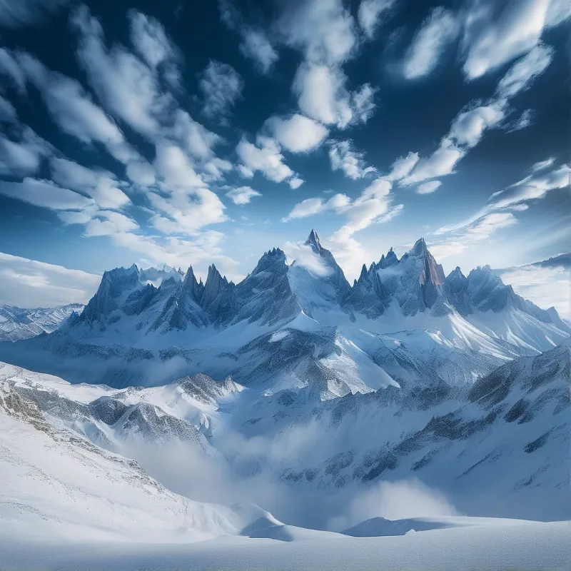 Snowy Mountain Peaks