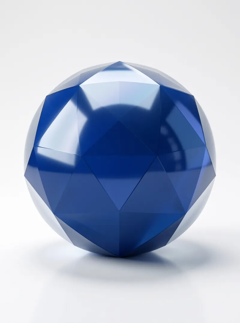 Blue Faceted Sphere