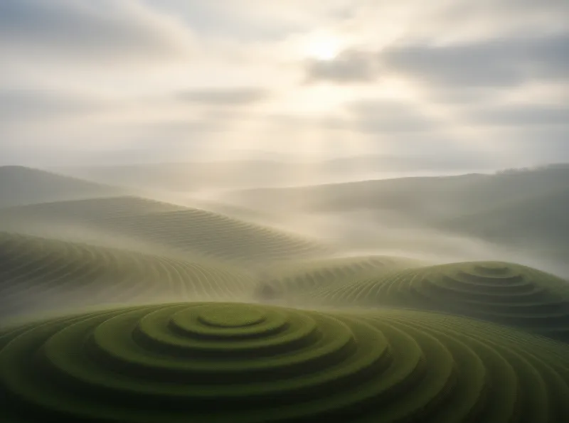 Misty Green Ripples
