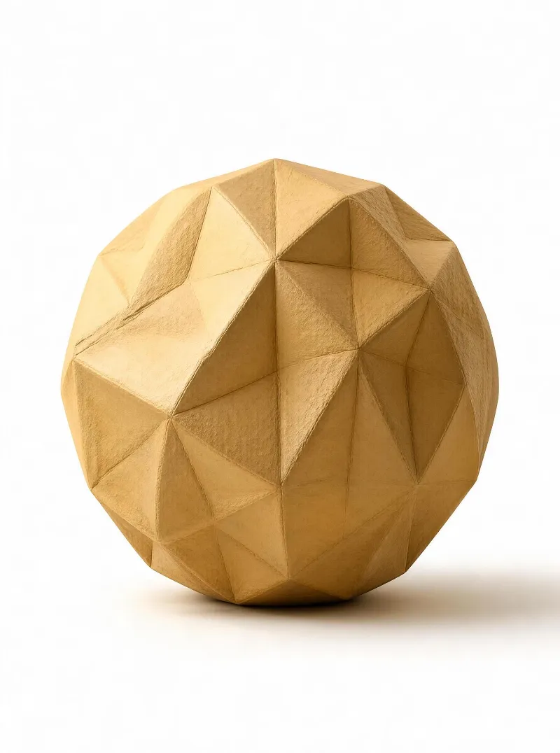 Golden Faceted Sphere