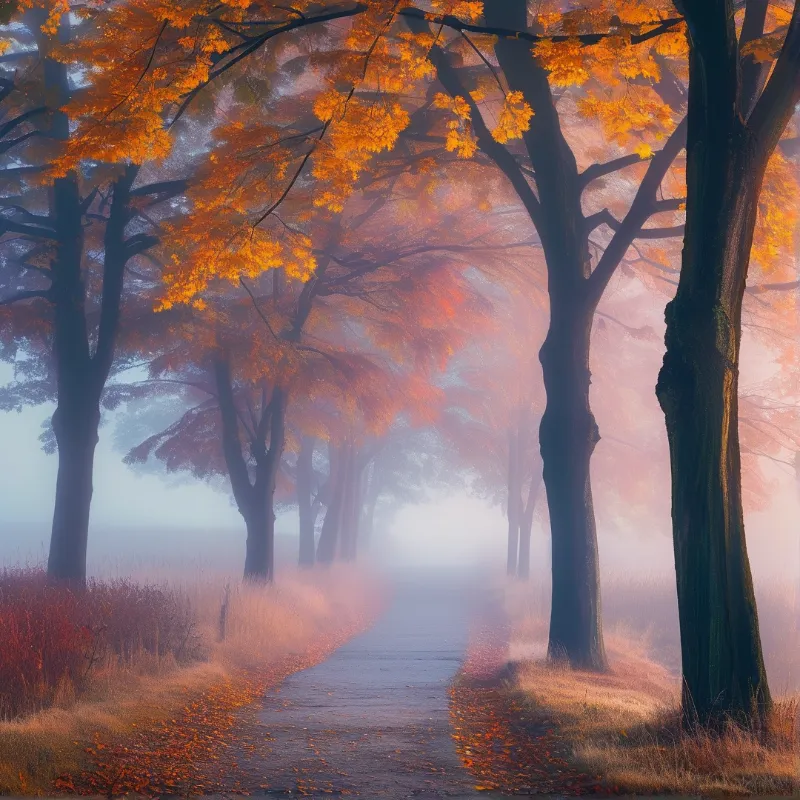Foggy Autumn Path