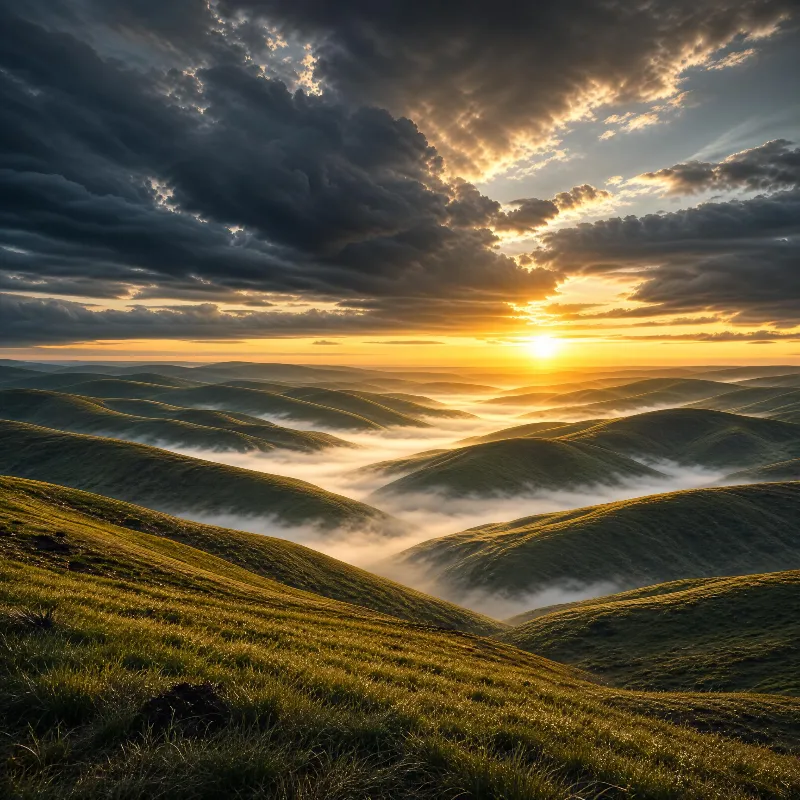 Rolling Hills at Sunrise