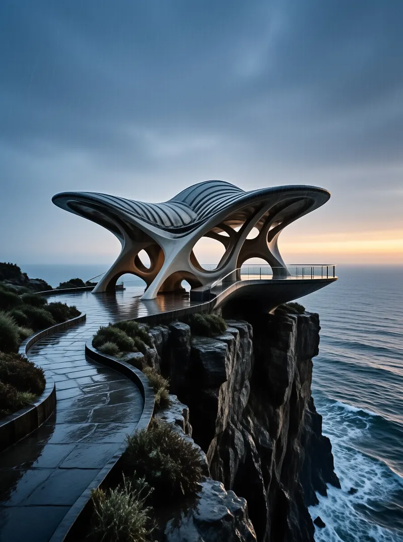 Organic Cliffside Pavilion