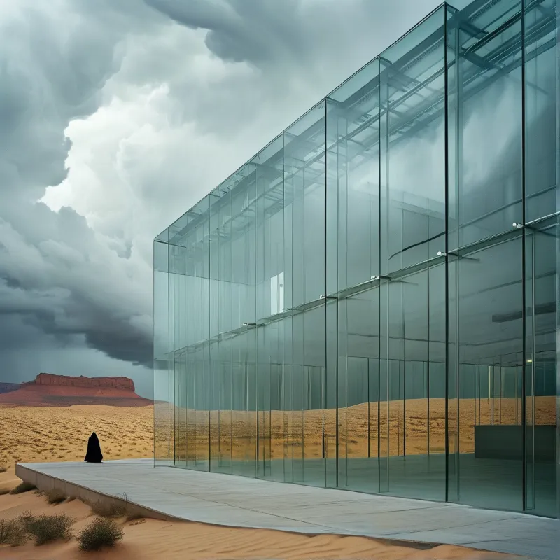 Glass Building in Desert