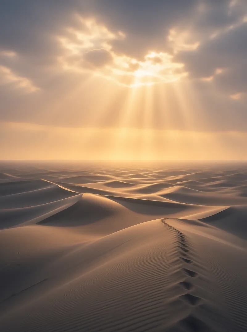Sand Dune Sunrise God Rays
