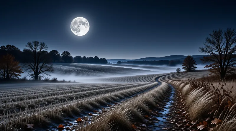 Full Moon Over Misty Fields