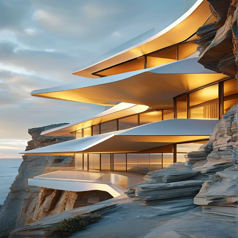 Futuristic Cliffside Residence