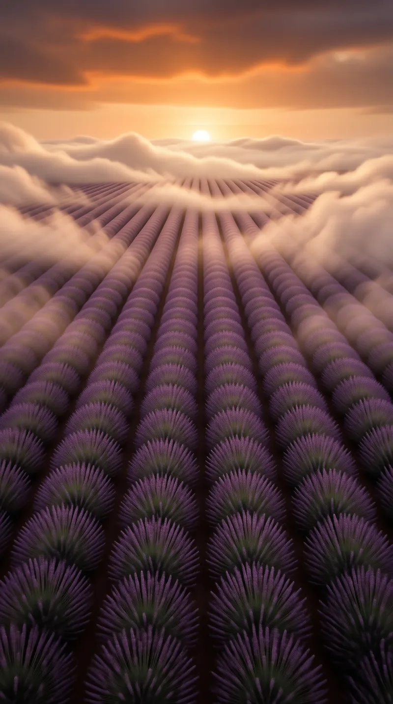 Sunset Over Purple Field