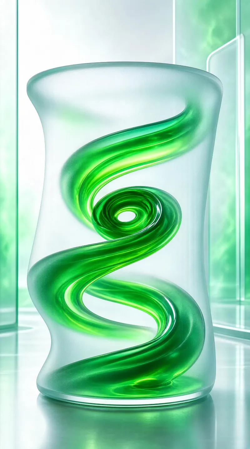 Abstract Green Spiral Art