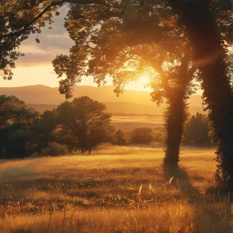 Golden Sunset Landscape