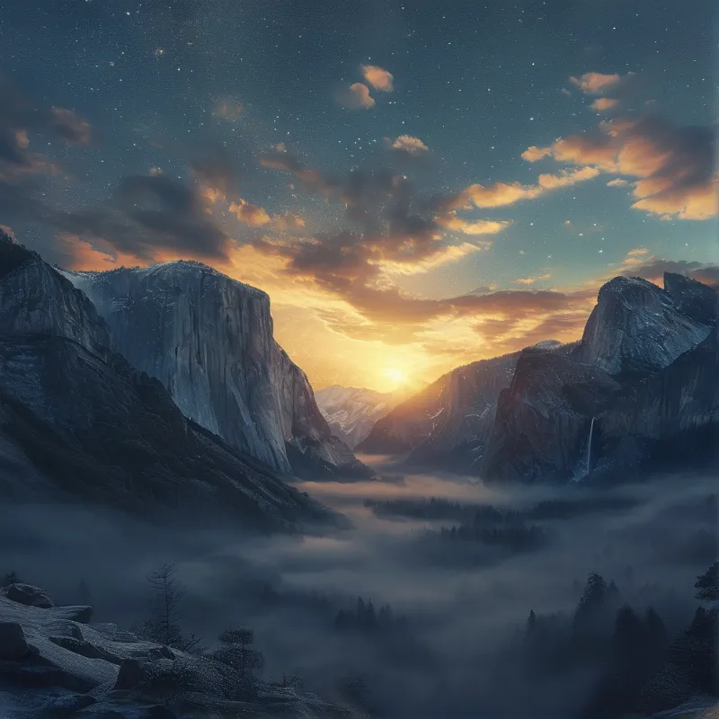 Misty Mountain Sunrise