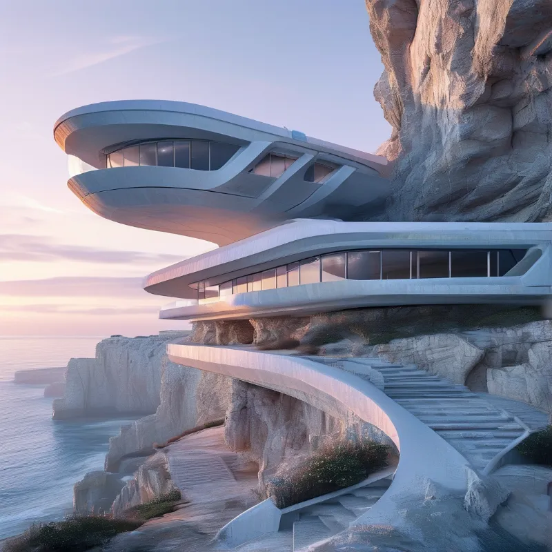 Futuristic Cliffside Villa