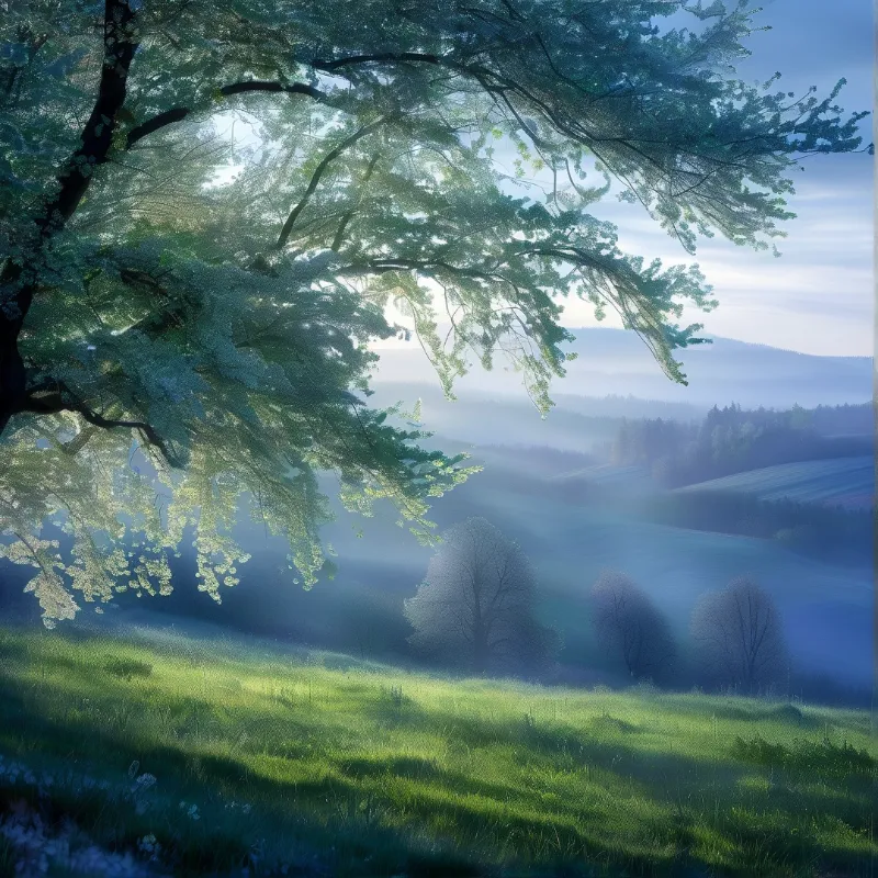 Misty Morning Landscape