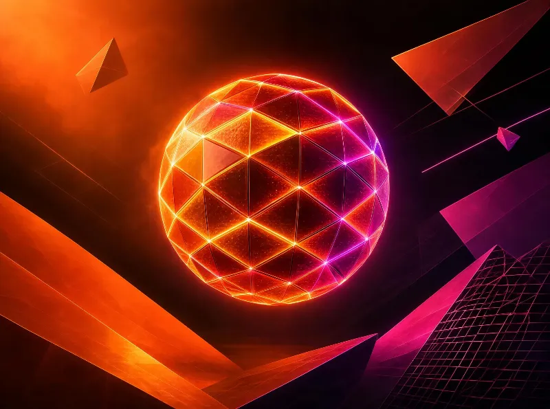 Glowing Geometric Sphere