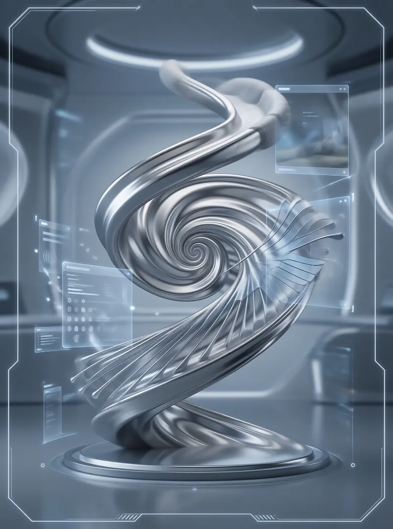 Futuristic Metallic Spiral