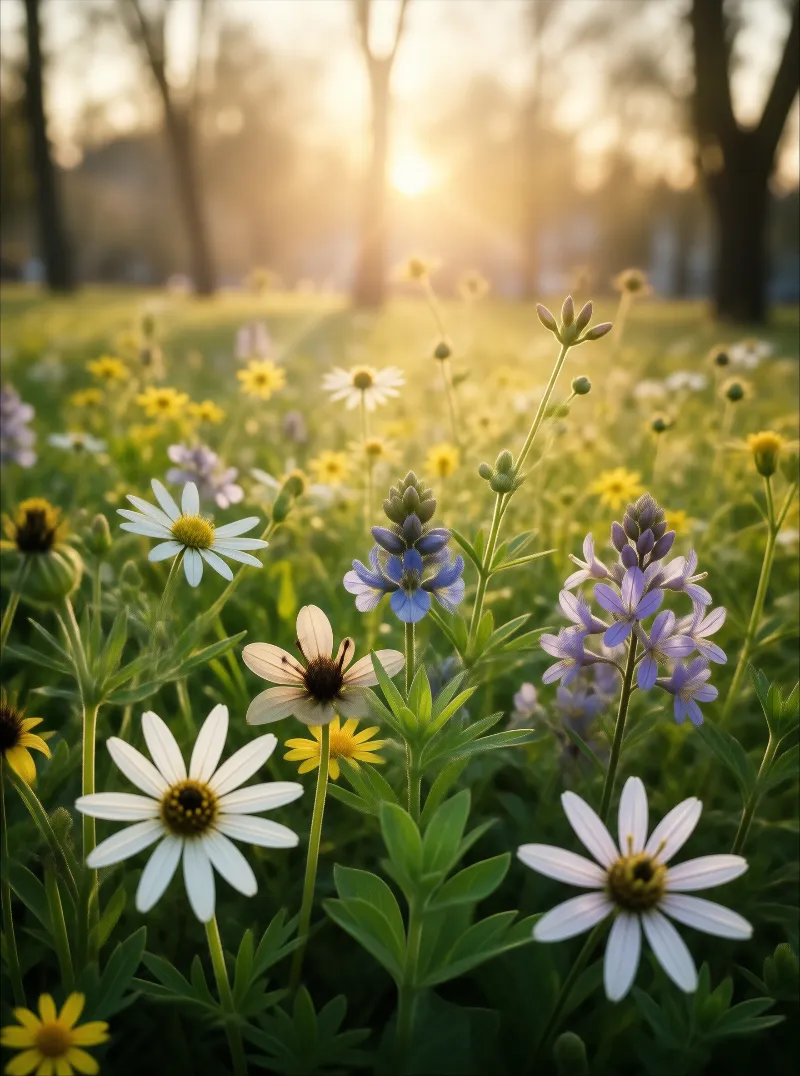 Sunlit Wildflower Meadow