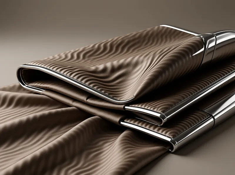 Stacked Metallic-Edged Fabrics
