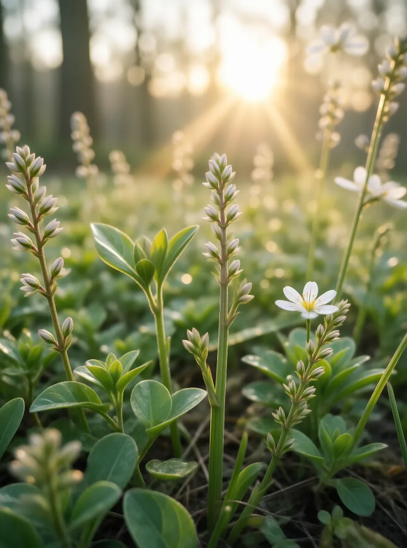 White Flowers in Sunlight