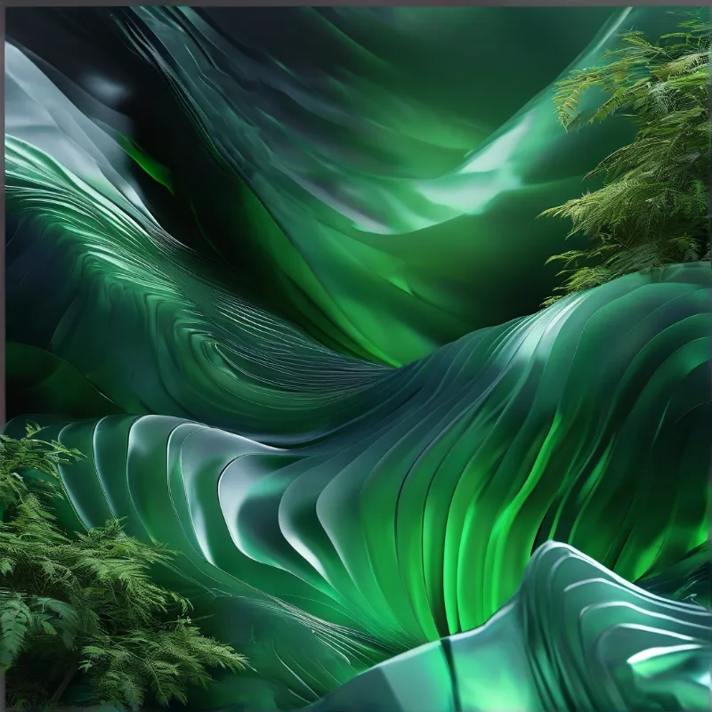 Emerald Fluid Waves