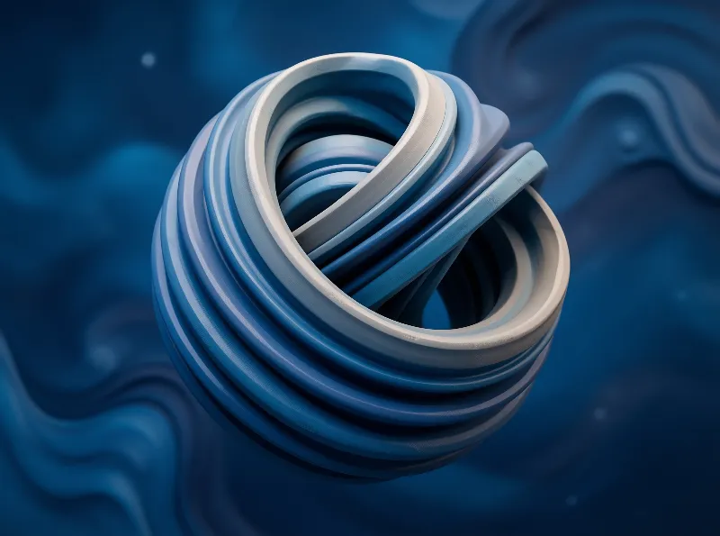 Blue Abstract Spiral Object