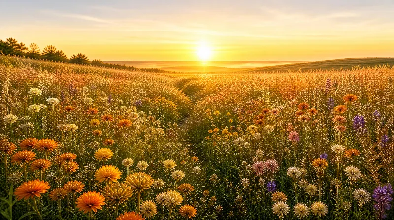 Golden Wildflower Meadow