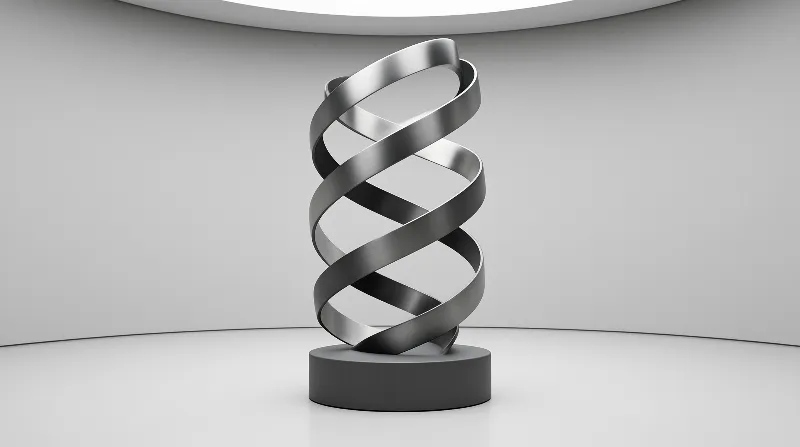 Modern Metal Spiral Sculpture