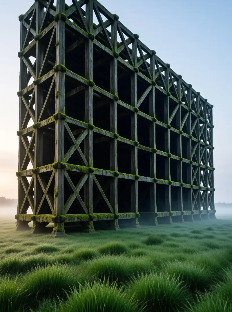 Abandoned Mossy Wooden Frame