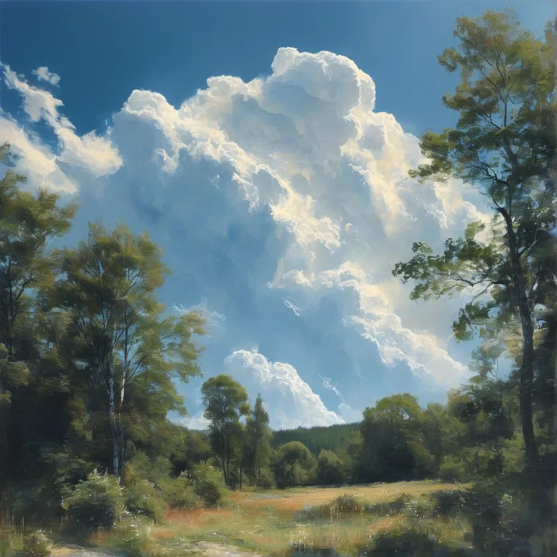 Dramatic Sky Over Forest