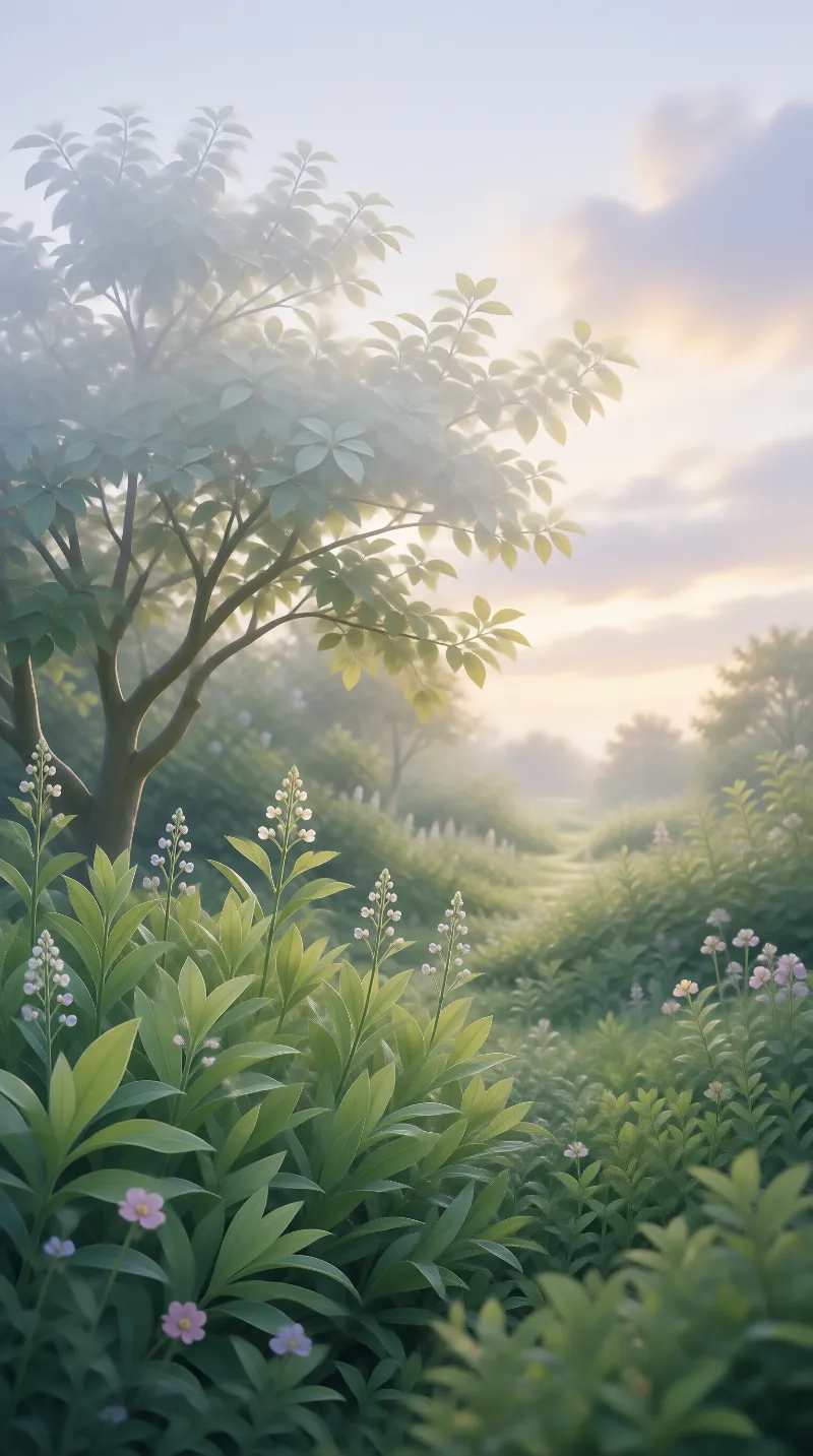 Misty Forest Morning Light