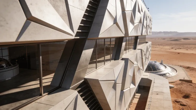 Observatory with Parametric Facade — Desert Plain