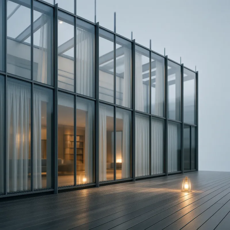 Modern Glass Building at Dusk